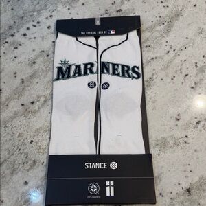 Stance Seattle Mariners White Socks-Medium